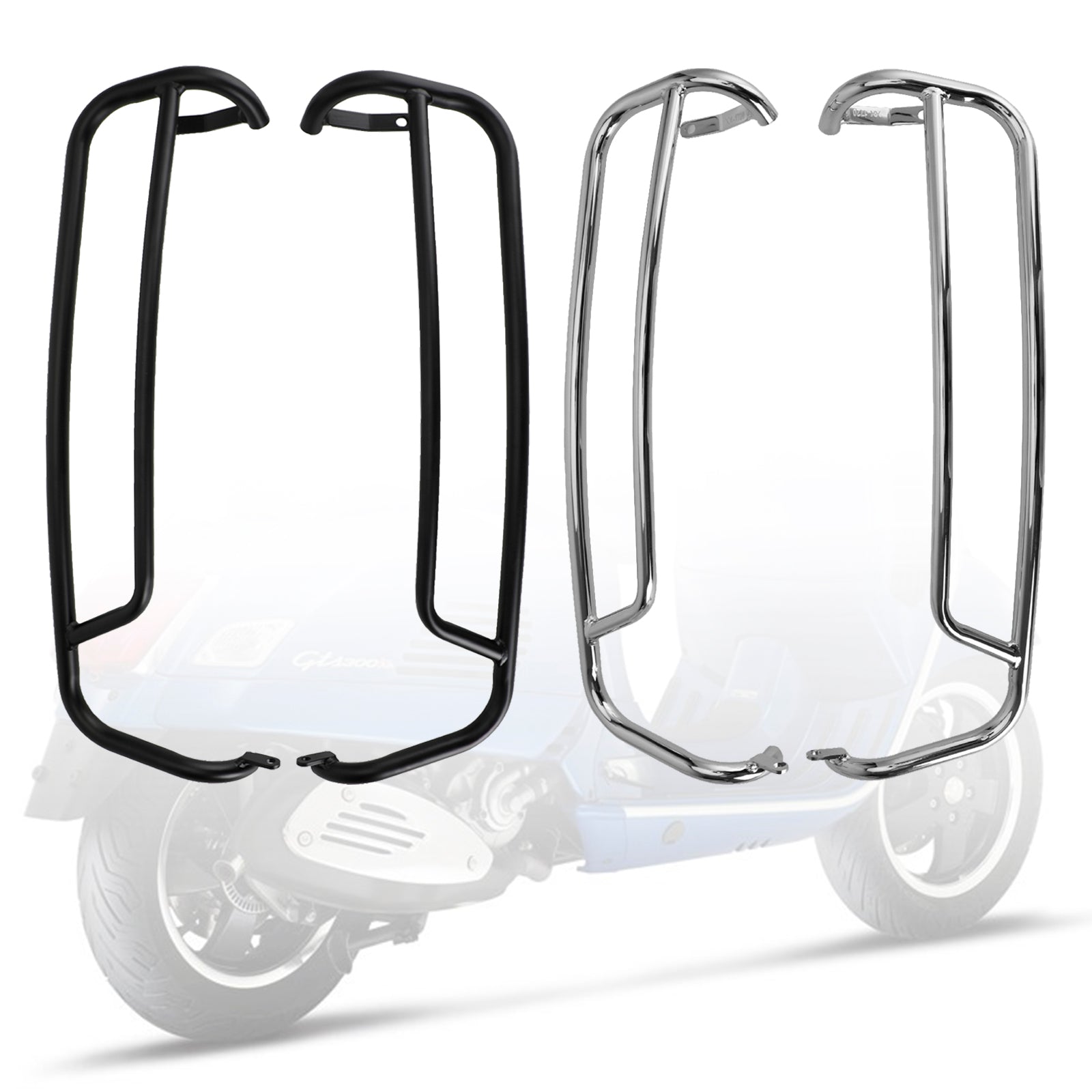 Parachoques protección del motor barra de choque se adapta a VESPA GTS 300 GTV 300 21-22 plata