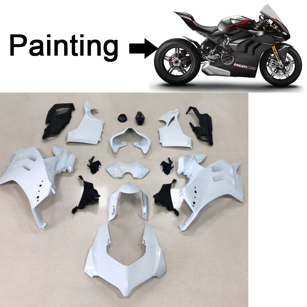 Amotopart Ducati Panigale 20-21 V4/V4S & 21-22 V4SP & 19-22 V4R Black Sliver Fairing Kit