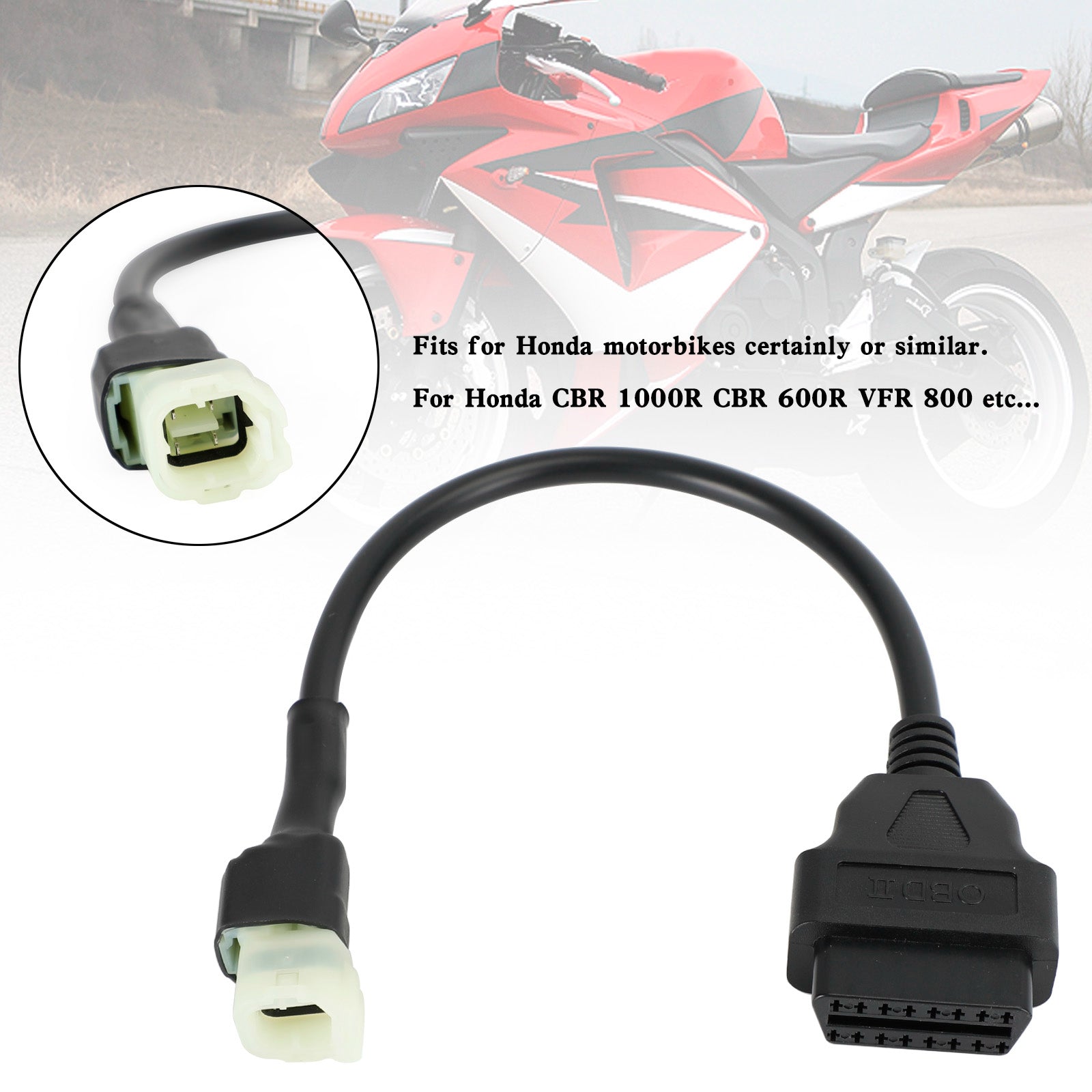 Cable adaptador de diagnóstico de Moto OBD2 de 4 pines a 16 pines para Honda CBR 1000R CBR 600R genérico