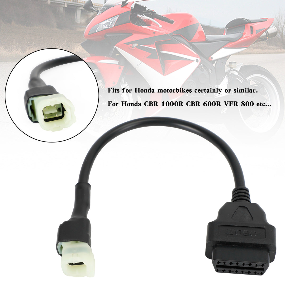 4 Pin to 16 Pin OBD2 Moto Diagnostic Adapter Cable for Honda CBR 1000R CBR 600R Generic
