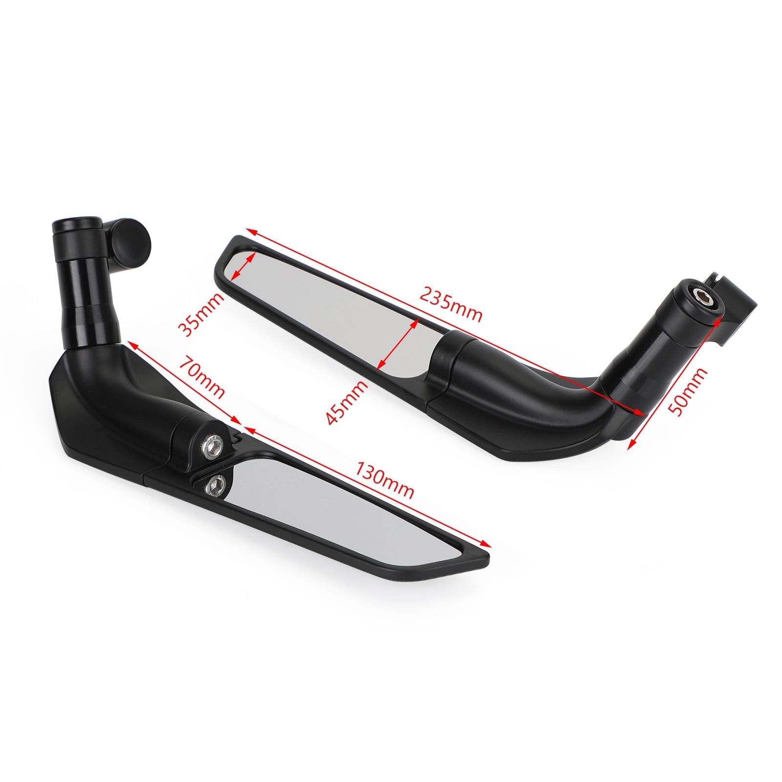 Wing Fin Spoiler Side Rearview Mirrors For Yamaha XT660 R/X Tenere 660 700 1200 Generic