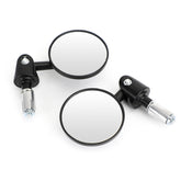 Pair 73mm Motorcycle Steetfighter Convex Bar End Mirrors for 7/8" Bar - BLACK Generic