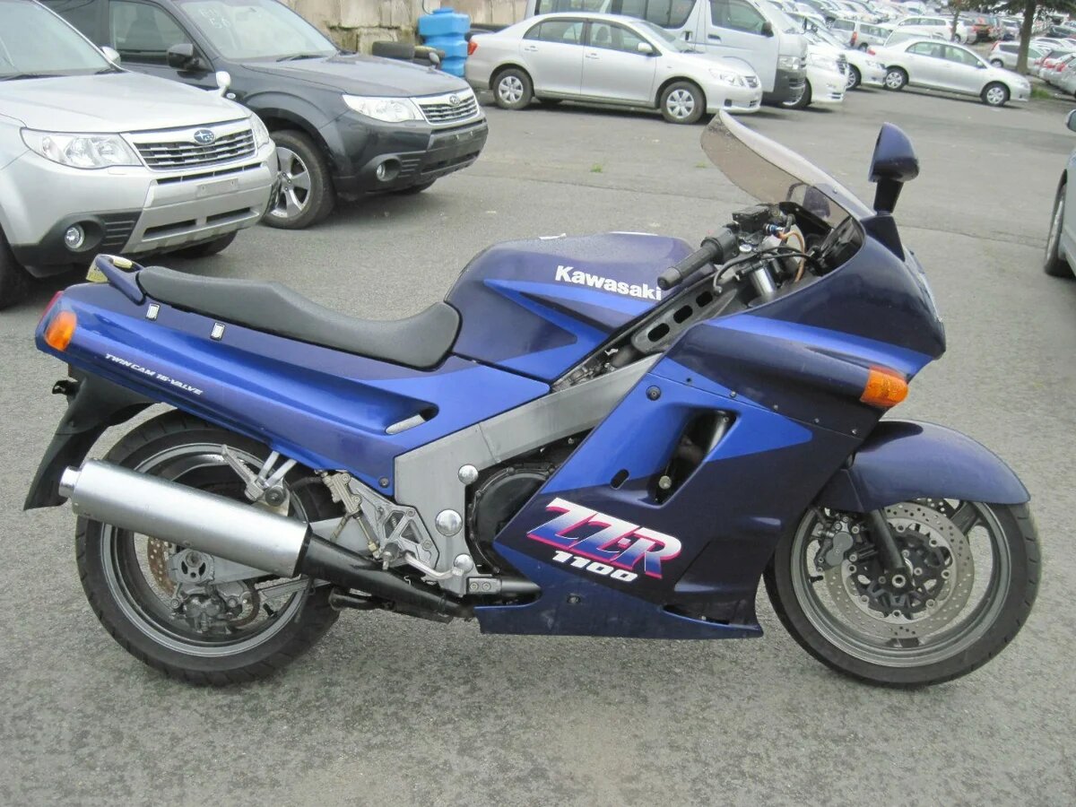 Amotopart 1993-2003 Kit carena Kawasaki ZZR1100 blu e nero Style2