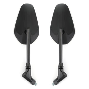 New Black Left & Right Motorcycle Cruiser Chopper Rearview Side Mirrors M10 10mm Generic