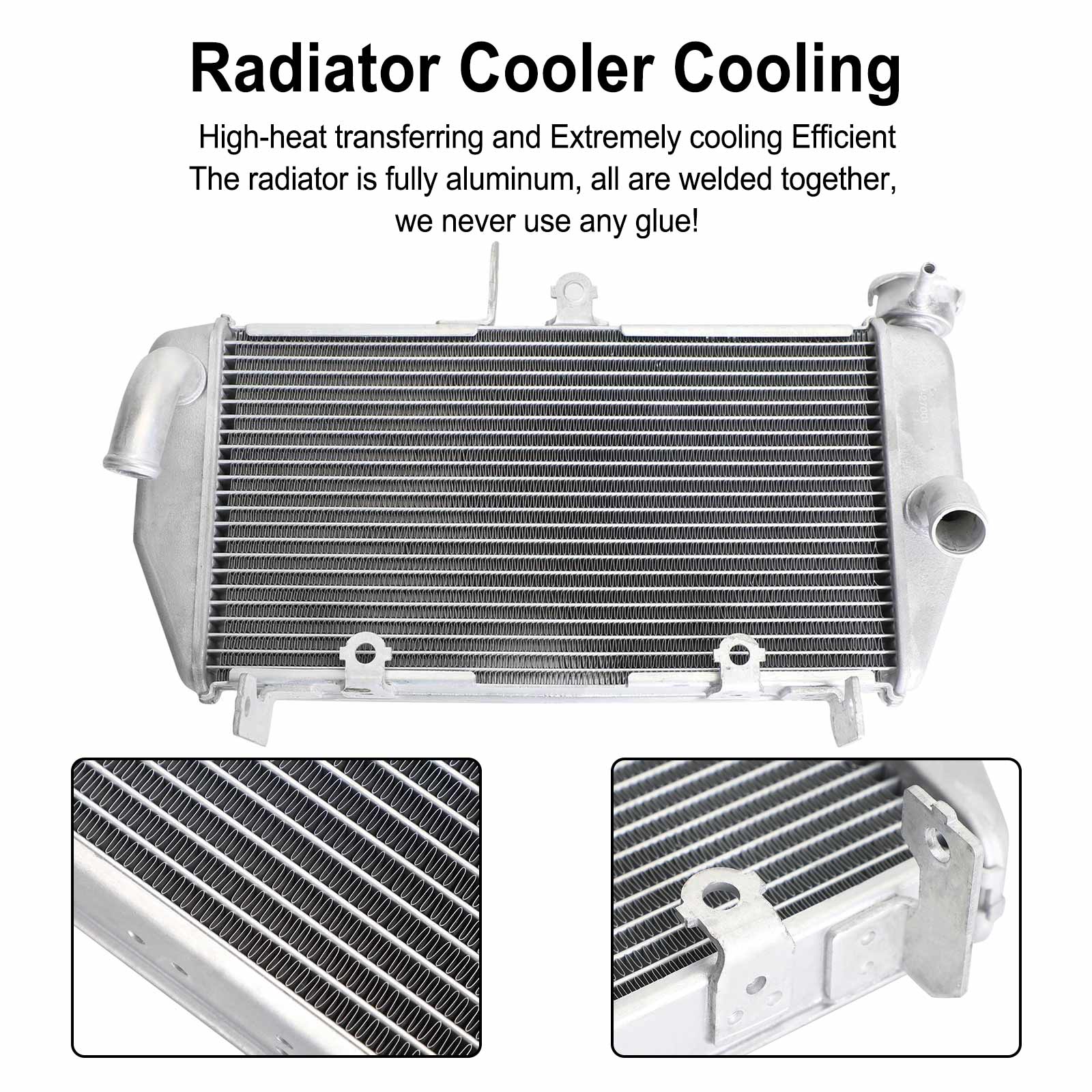 Refroidisseur de radiateur argenté adapté à Yamaha YZF R3 YZF-R3 YZFR3 2015 – 2021 générique