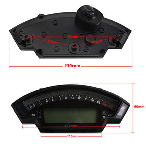 Motocicleta Lcd Rpm Pantalla Digital Odómetro Velocímetro Medidor Retroiluminación Genérico