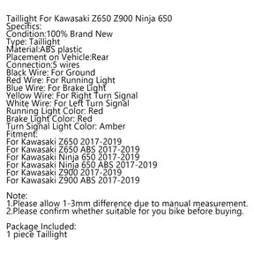 LED Bremsblinker Rücklicht für Kawasaki Z650 Ninja 650 Z900 17-19 Silber