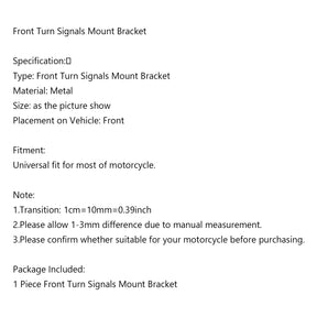 Universal Motorcycle Front Turn Signal Spot Light Bar Mount Bracket Clamp
