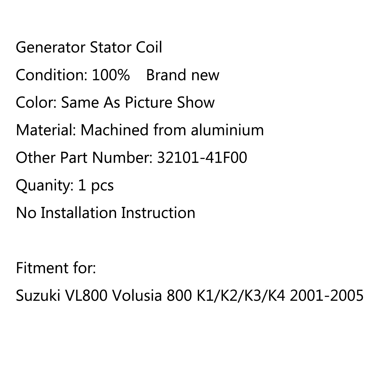Generator Stator Coil For Suzuki VL800 Volusia 800 K1/K2/K3/K4 2001-2005