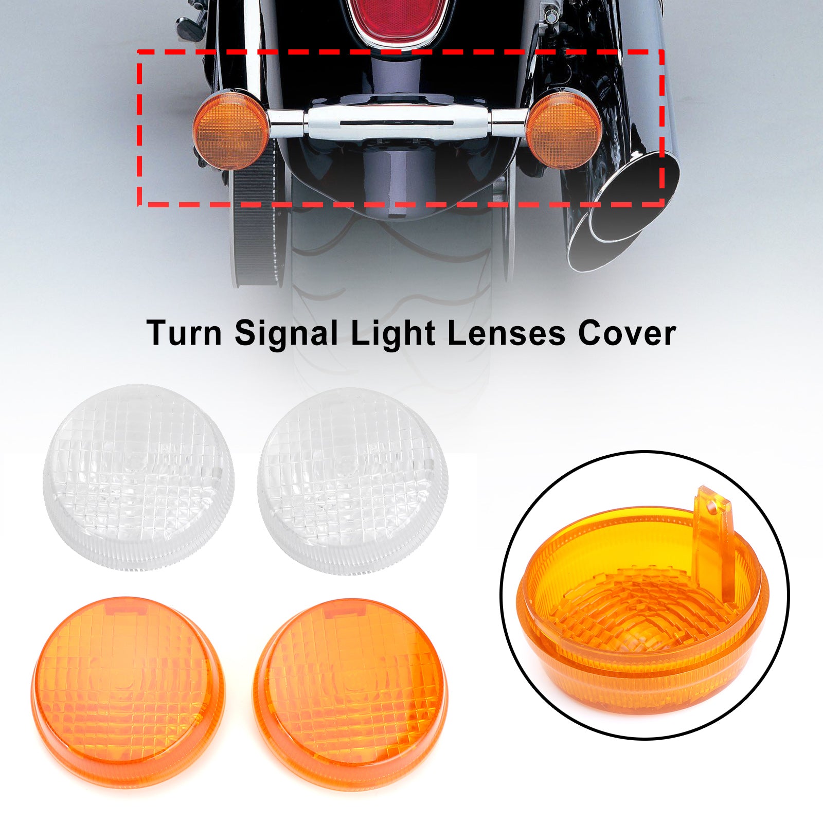Turn Signal Light Lenses Cover For Honda Shadow Spirit VT750 Vulcan VN Generic