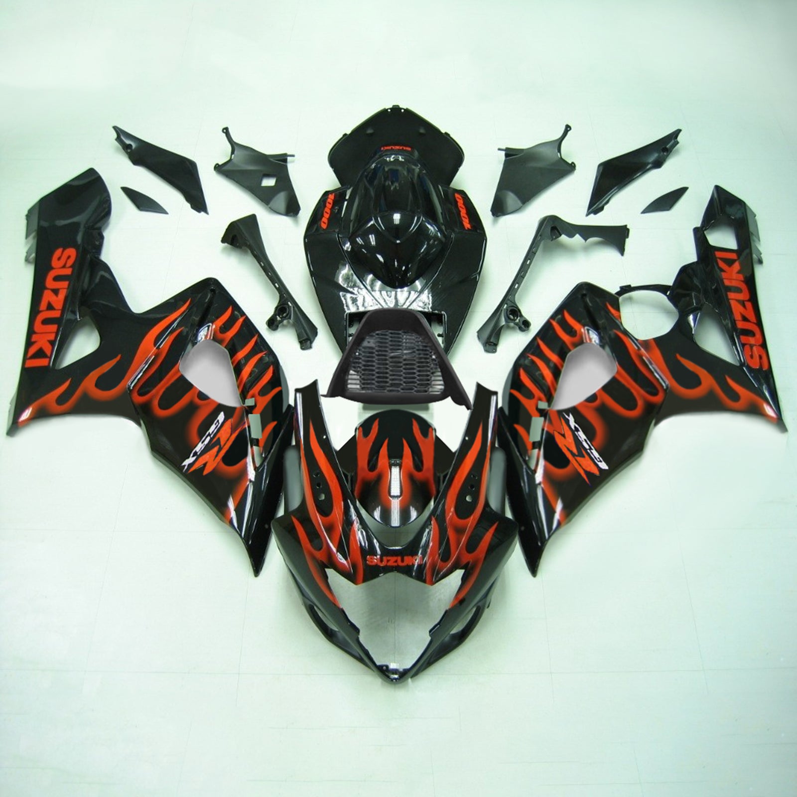 Amotopart 2005-2006 Suzuki GSXR1000 Verkleidung Schwarz&Orange Fire Kit