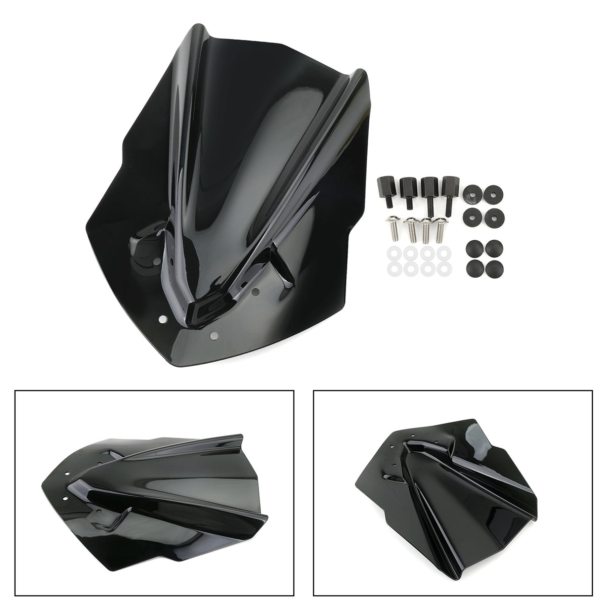ABS Motorcycle Windshield WindScreen for Yamaha MT125 2015-2019 Black Generic