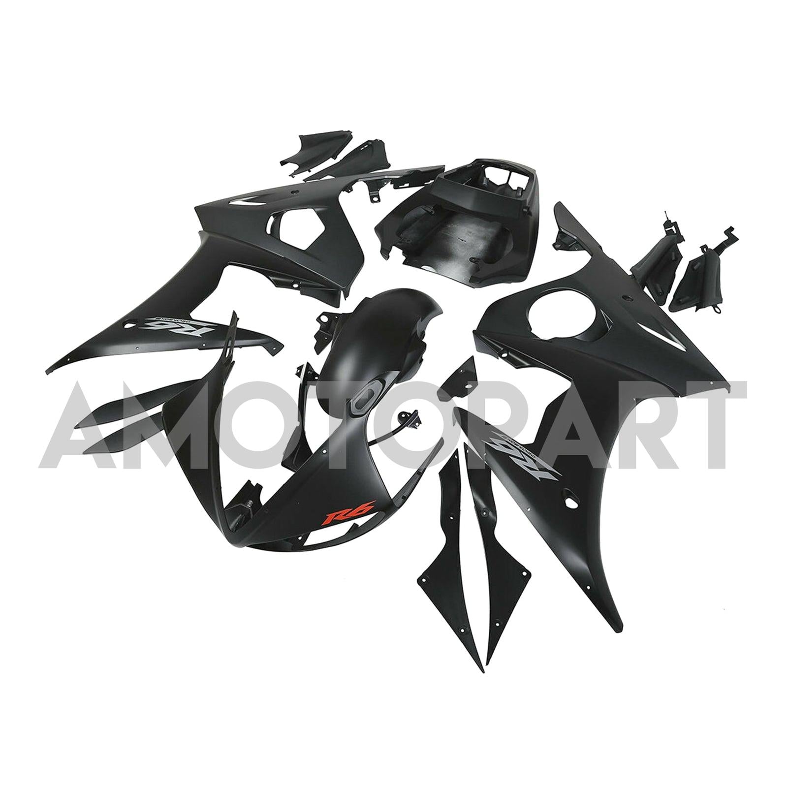 Amotopart 2003 2004 Yamaha YZF R6 & 2006-2009 YZF R6S Black Fairing Kit