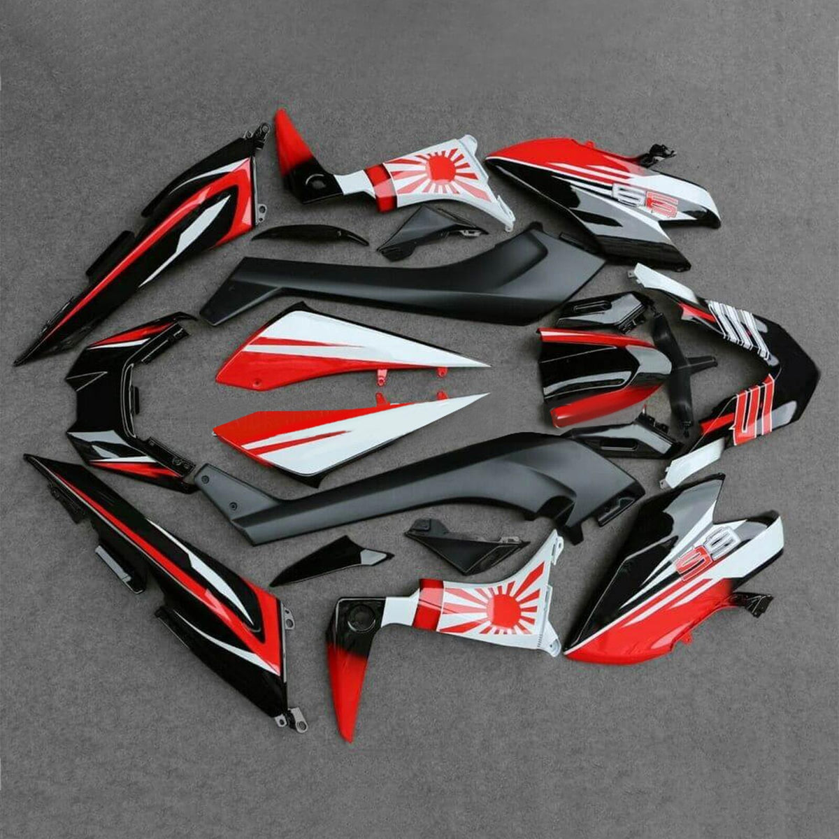 Amotopart Kit carena rosso e nero Yamaha T-Max TMAX530 2017-2018