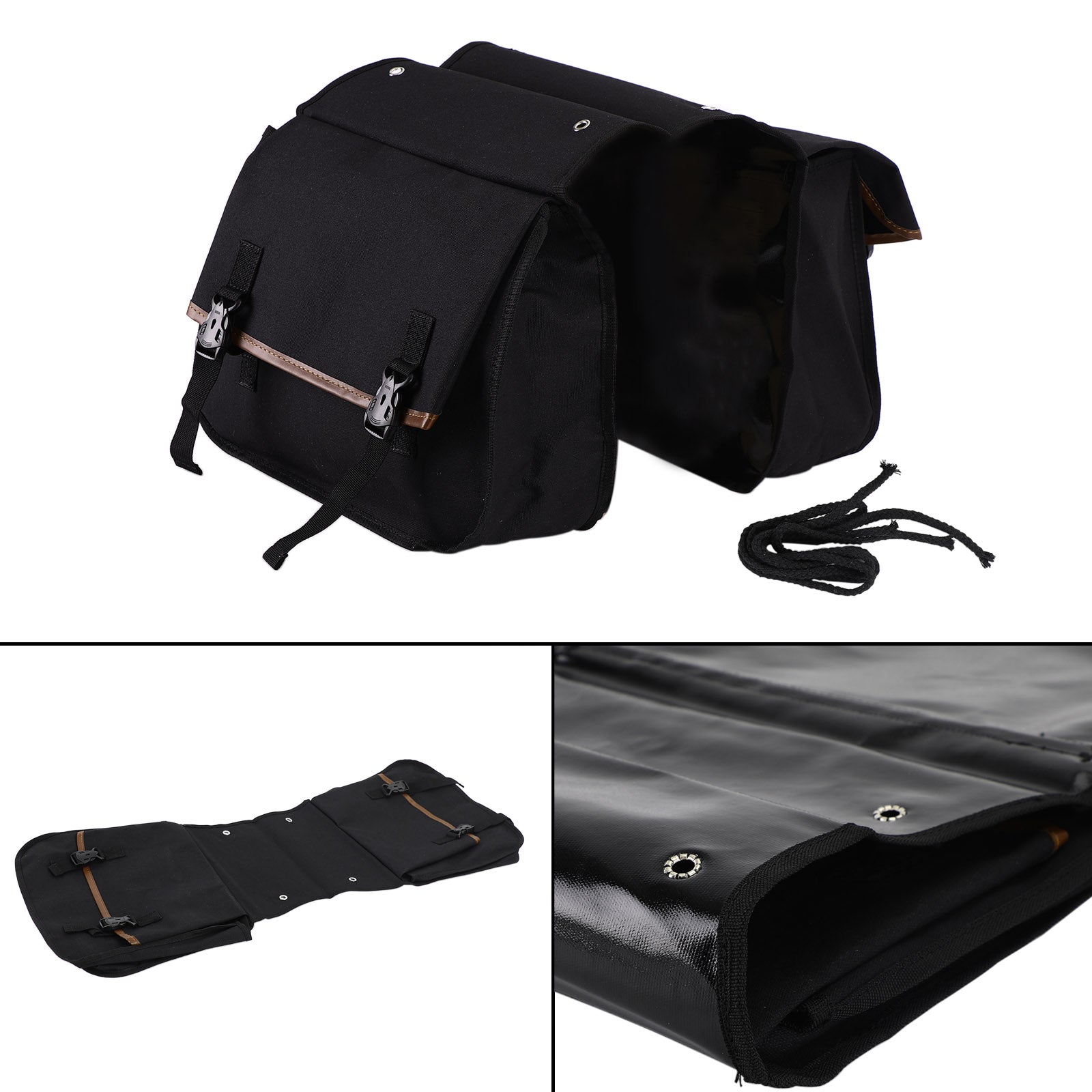 Waterproof Motorcycle Saddle Bag Universal Riding Canvas Travel Bag 144#