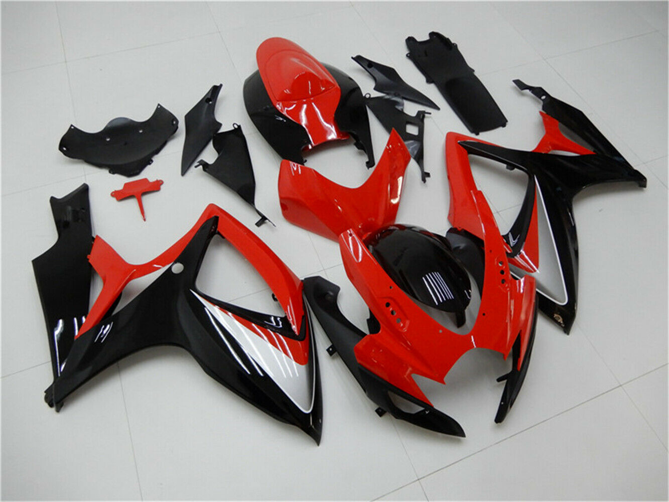 Amotopart Verkleidungen Suzuki GSXR600 750 2006–2007 Verkleidung Rot Schwarz Verkleidungsset