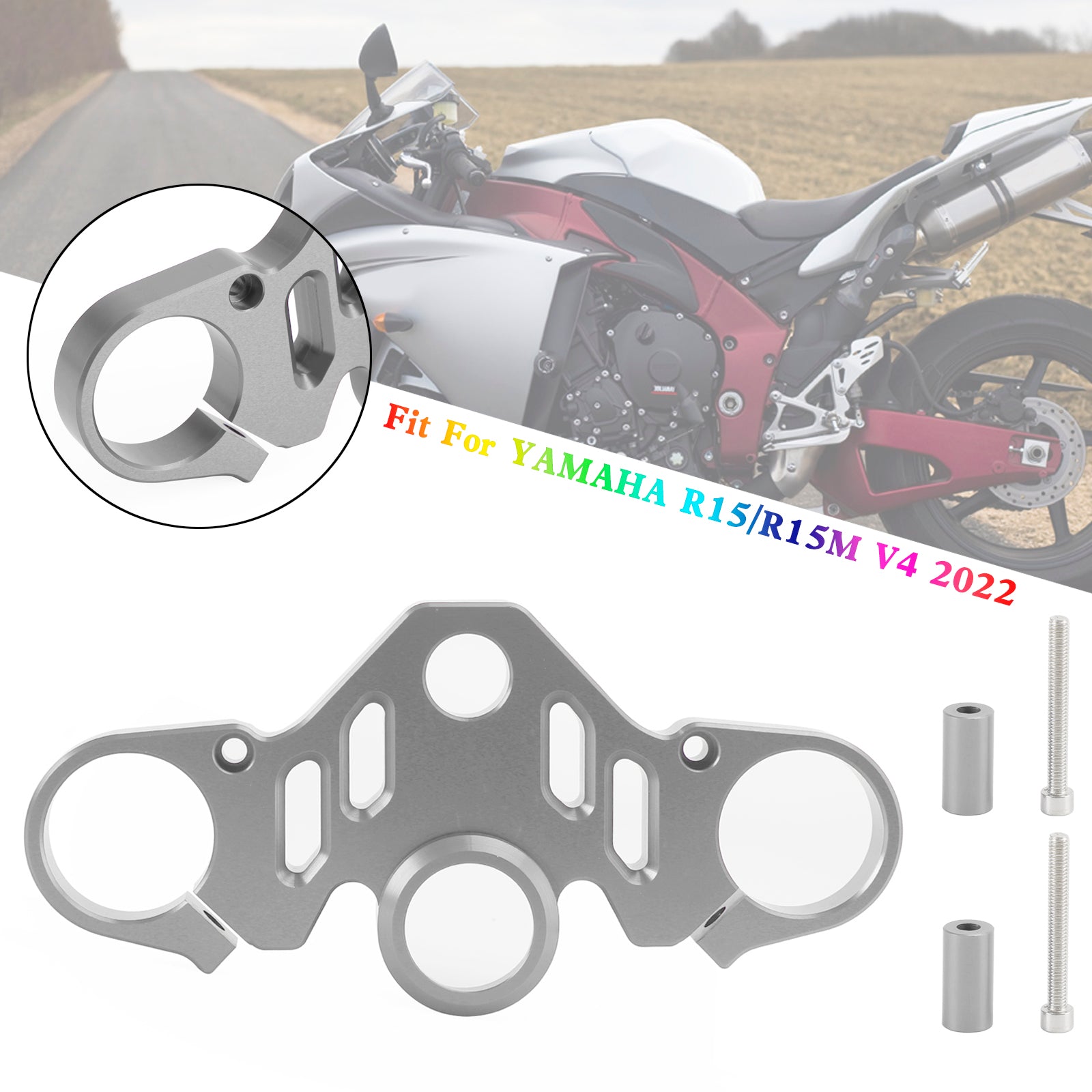 Pince Triple arbre supérieure avant en aluminium CNC, pour YAMAHA R15 V4 R15M 2022 générique