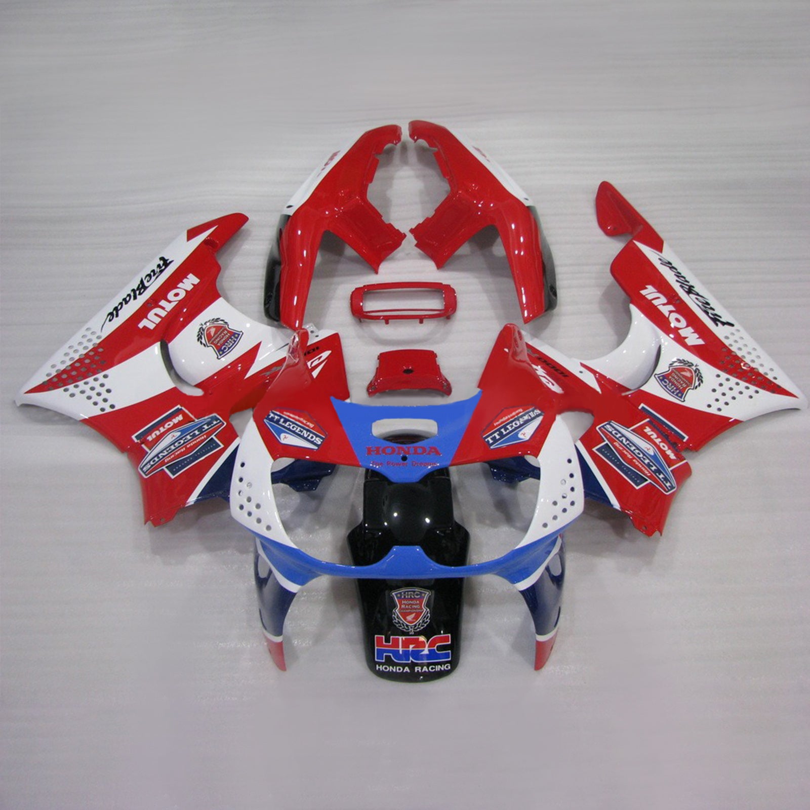 Amotopart 1994-1995 Honda CBR900RR 893 Kit de carénage rouge et bleu Style3