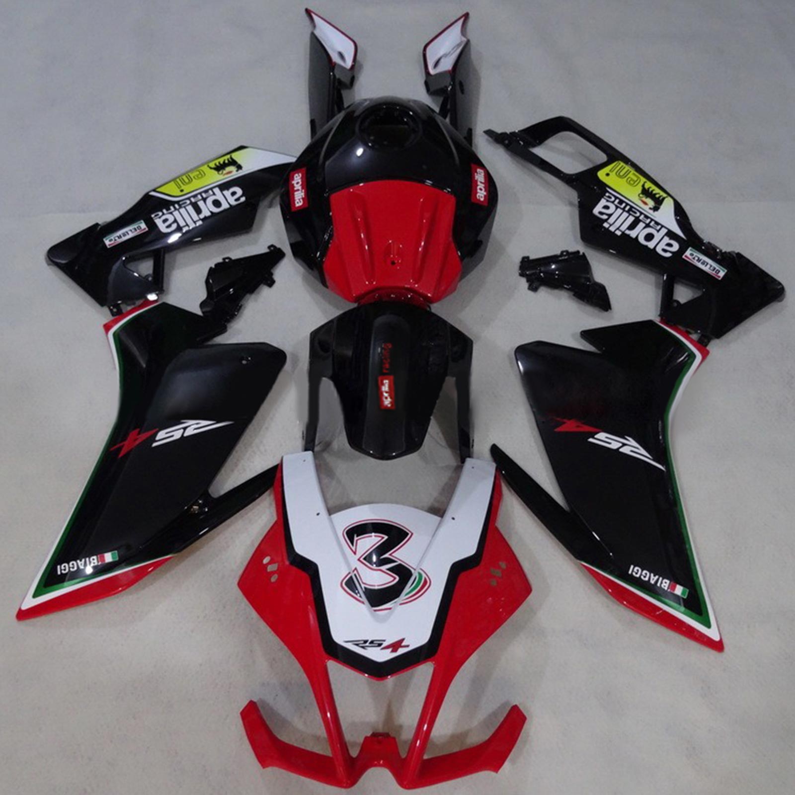 Amotopart 2012-2016 Aprilia RS4 RS125 RS50 Black&Red Fairing Kit