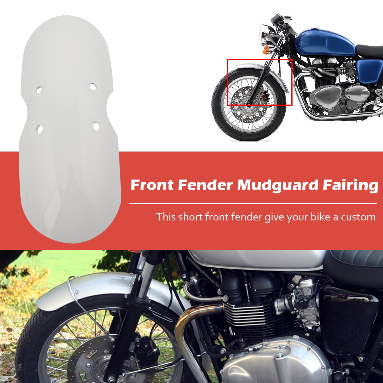 Kotflügel vorne für Bonneville T100 Scrambler Thruxton 2001-2016 Generic