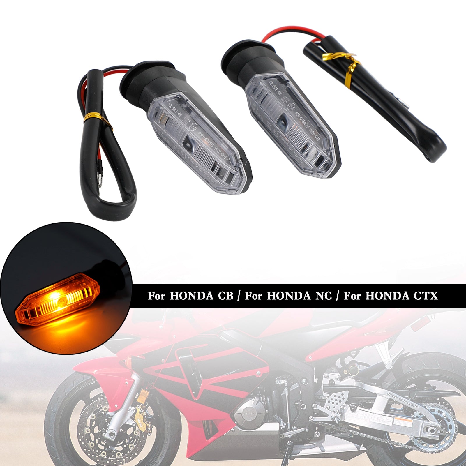 LED Turn Signal Lights Indicator Lamps For HONDA CRF250 CB500 CB650F CTX700