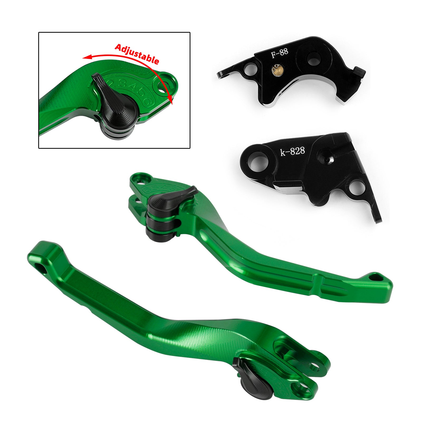 Palanca de freno de embrague corta CNC compatible con Kawasaki Z750R Z1000 ZX10R ZX6R/636