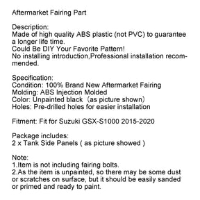 Pannello carenatura laterale serbatoio non verniciato per Suzuki GSX-S 1000 2015-2020