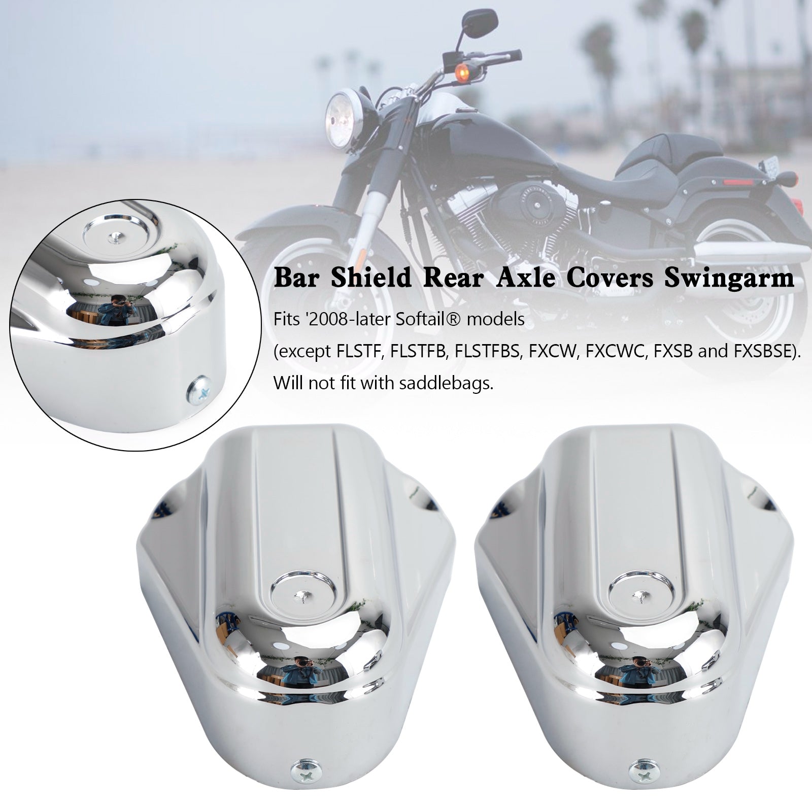 Bar Shield Rear Axle Covers Swingarm For Softail FLS FLSTN 2008-2020