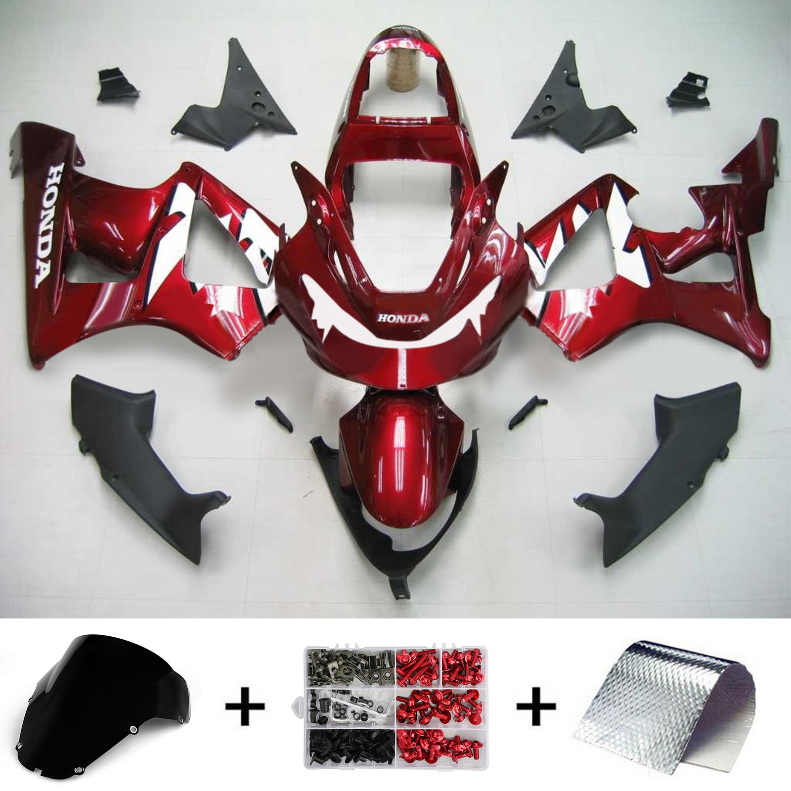 Sada Amotopart 2000-2001 Honda CBR929RR Fairing Dark Red Kit