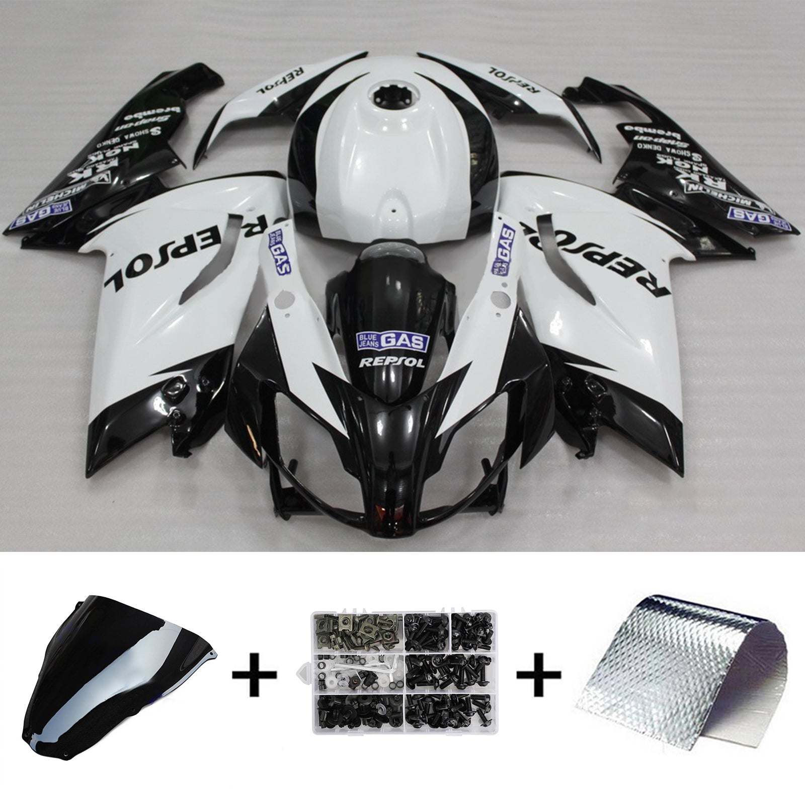 Amotopart Aprilia 2006-2011 RS125 White&Black Repjol Fairing Kit