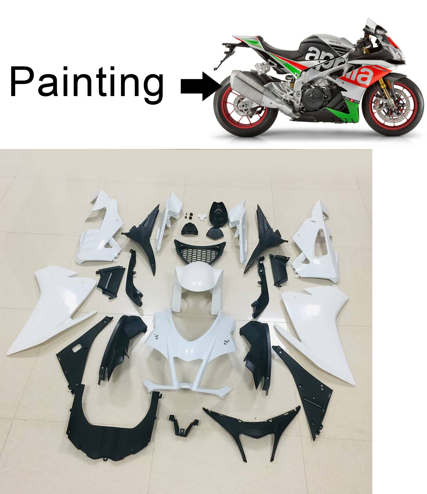 Amotopart Aprilia 2016-2020 RSV4 1000 レッド&グリーン Style4 フェアリングキット