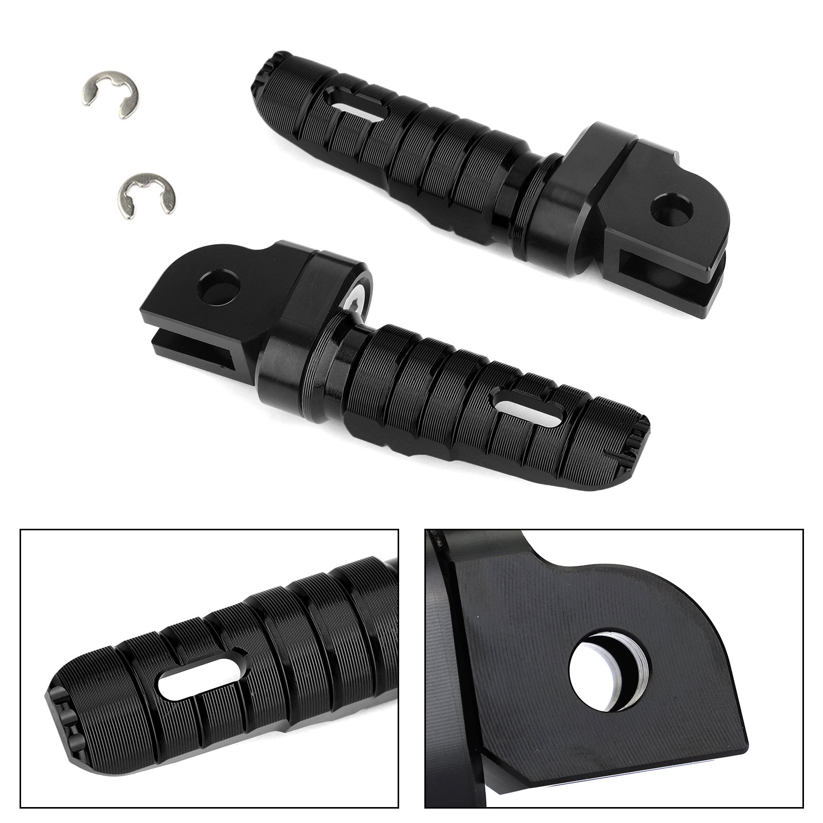 Front Footrests Foot Peg Fit For Yamaha XJR 1300 98-18 TDM 900 04-10 XJ6 09-15 MT-09 MT-07 14-20 Black