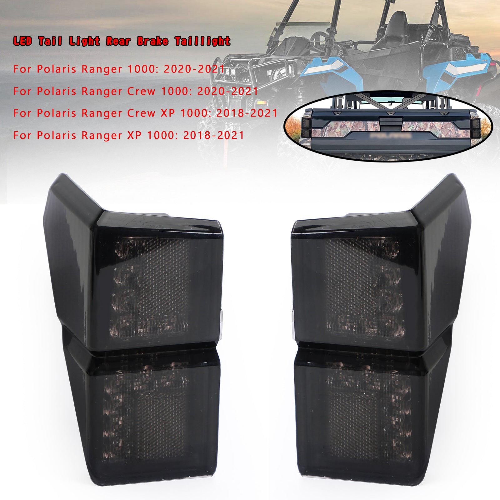 LED-Rücklicht-Bremslicht für Polaris Ranger Crew XP 1000 2018–2021 2413766 Generisch