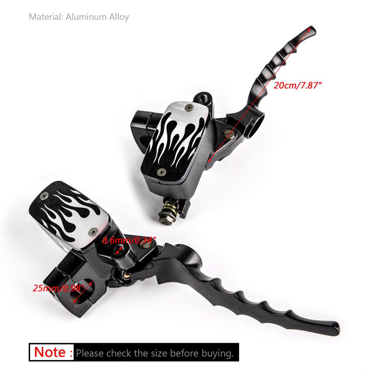 1" Universal Motorcycle Skull Hydraulic Brake Master Cylinder Clutch Levers Generic