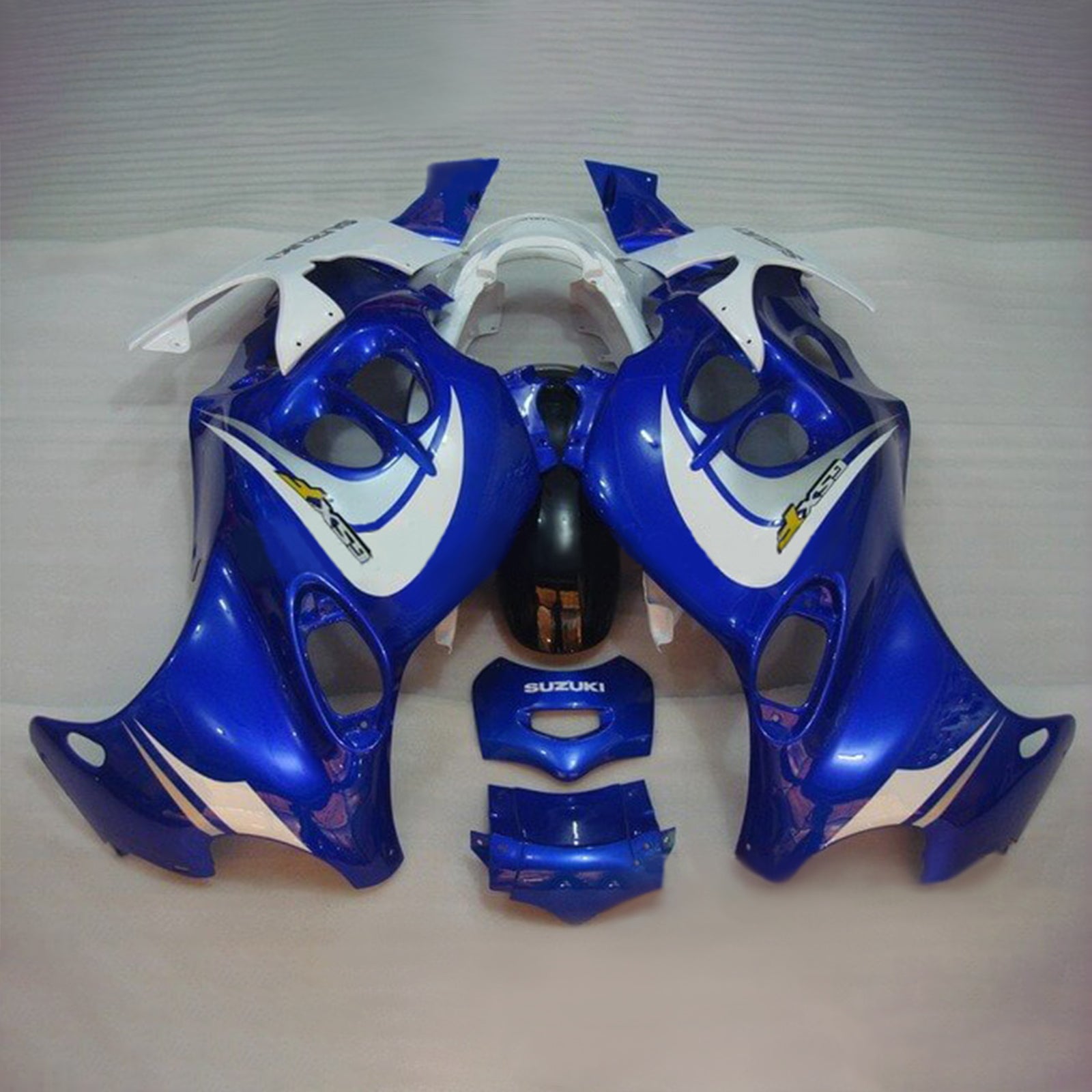 Amotopart Verkleidungssatz für Suzuki Katana GSXF600/750, 1998–2006, Blau/Weiß