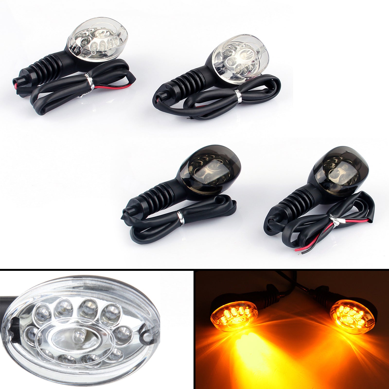 Front Rear LED Turn Signals Blinker Indicator For Kawasaki NINJA 250R