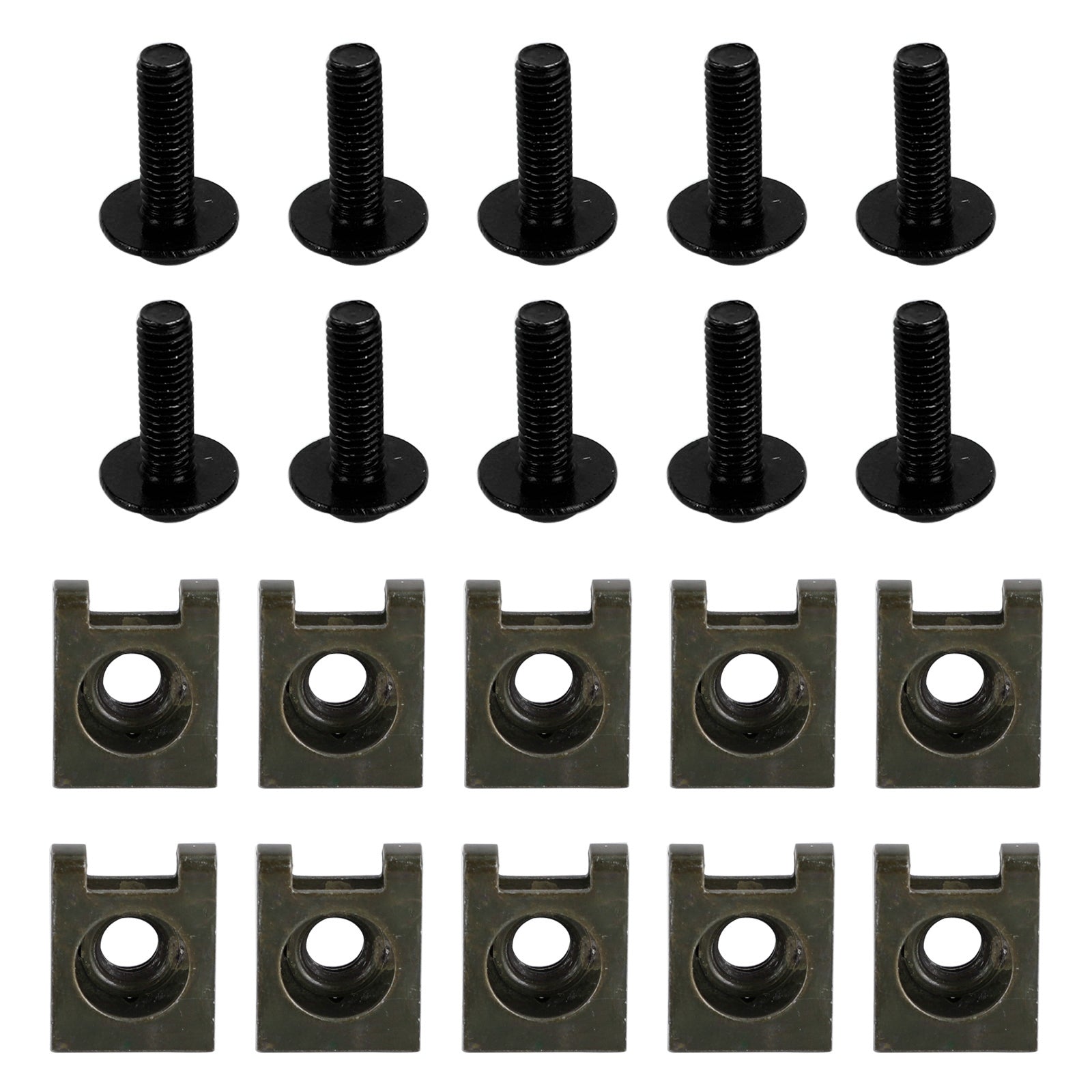 10 x Aluminium M6 x 20 mm Motorrad-Scheibenschrauben und Feder-C-Clips für Honda Generic