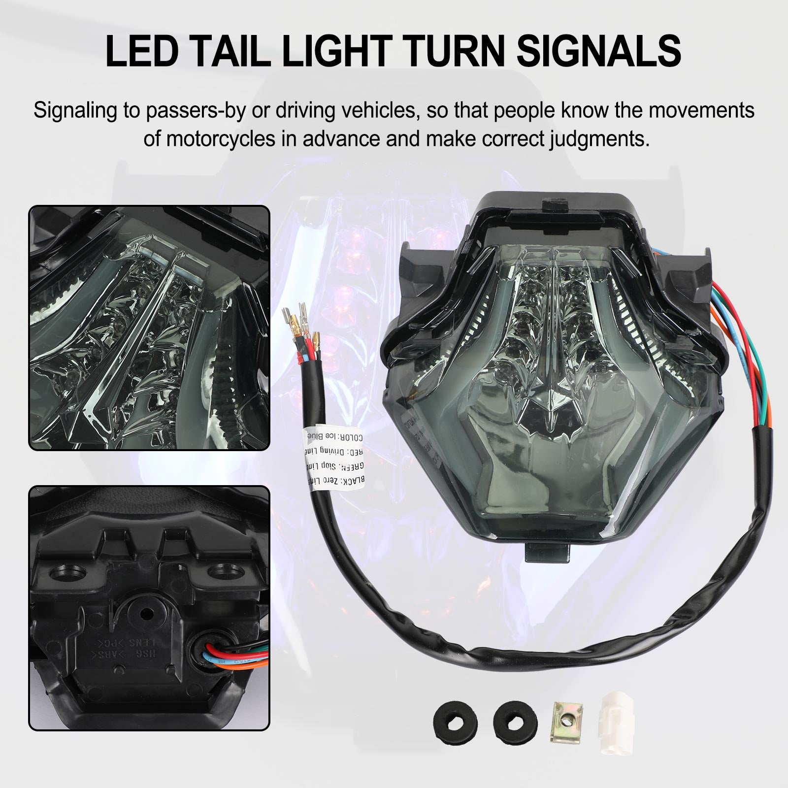 Tail Light Turn Signals Integrated For YAMAHA YZF R25/R3 MT 03/07/25 FZ 07 Generic