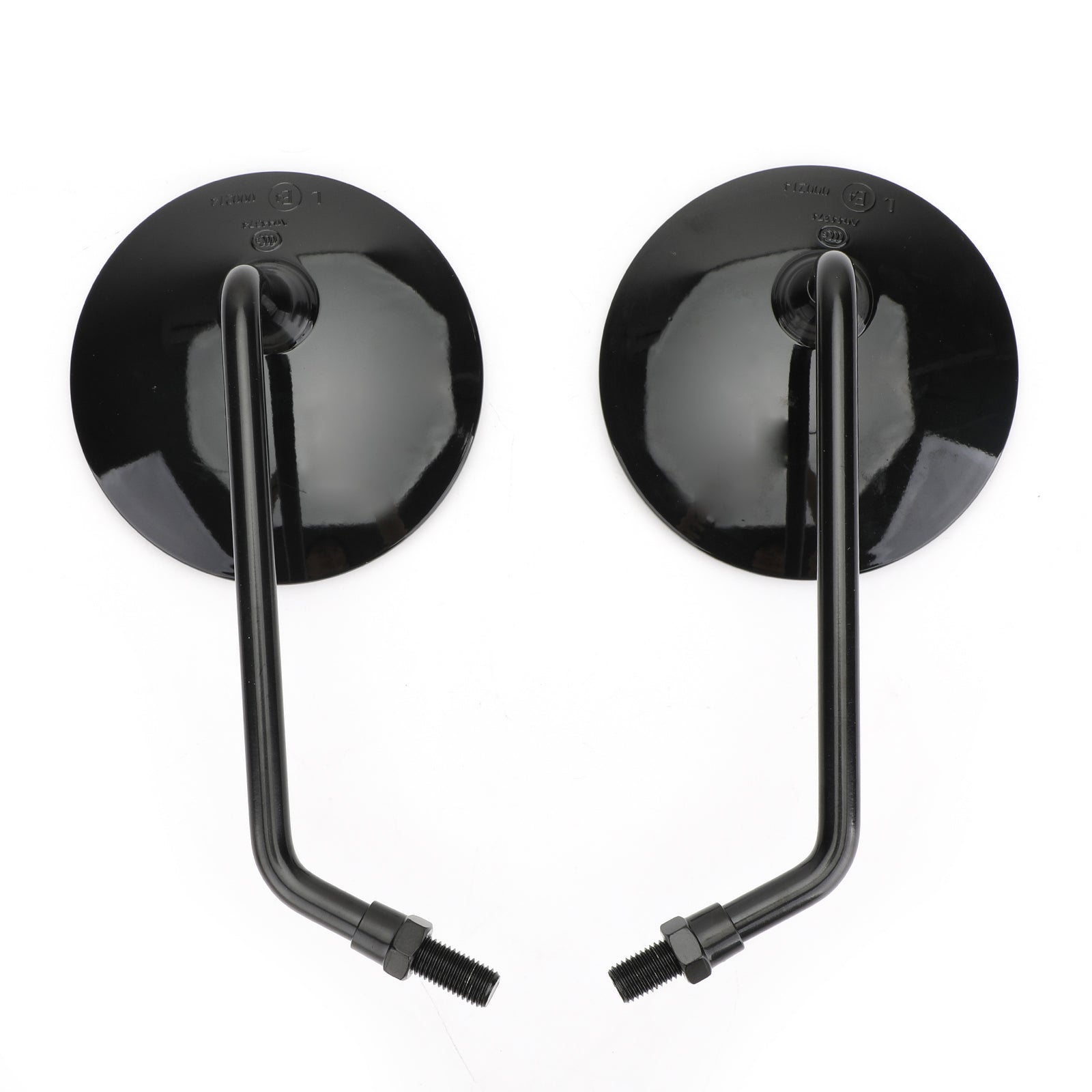 Black Round Adjustable Motorcycle Rearview Mirrors Pair 10mm Scooter Motorbike Generic