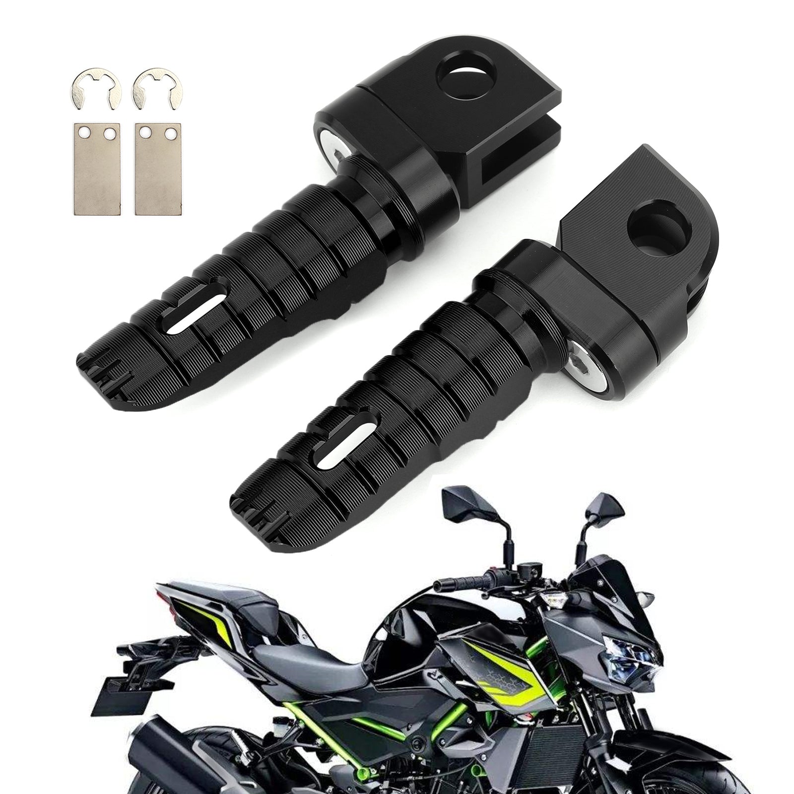 Vordere Fußrasten Fußraste für KAWASAKI Z300 Z400 Z800 Z650 Z900 Z1000 NINJA 650 Schwarz