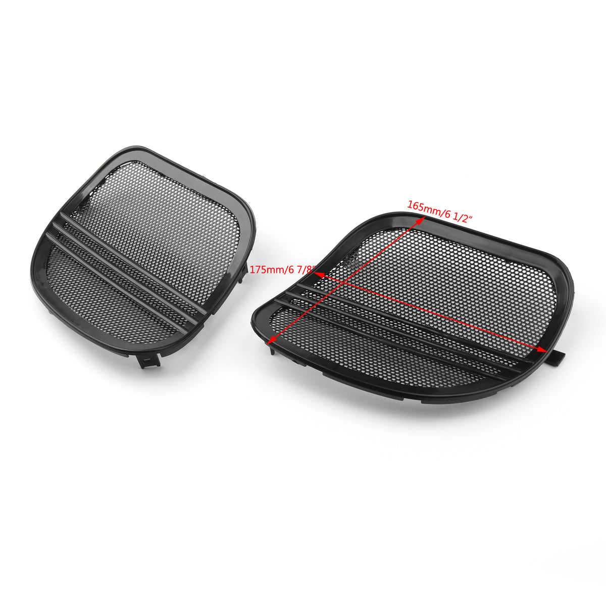 Motorcycle Tri-Line Speaker Cover Grills For Harley Road Glide FLTRX 2015-18 BK Generic