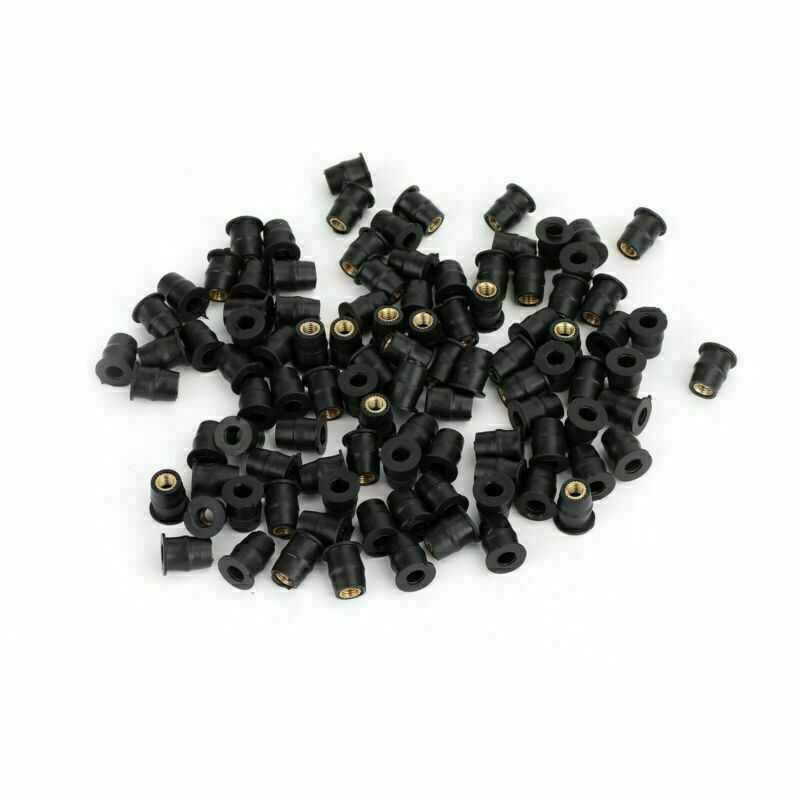 100 Quantity 10-32 M5 Rubber Well Nut Windscreen & Fairing 3/8 Wellnuts-5mm Generic