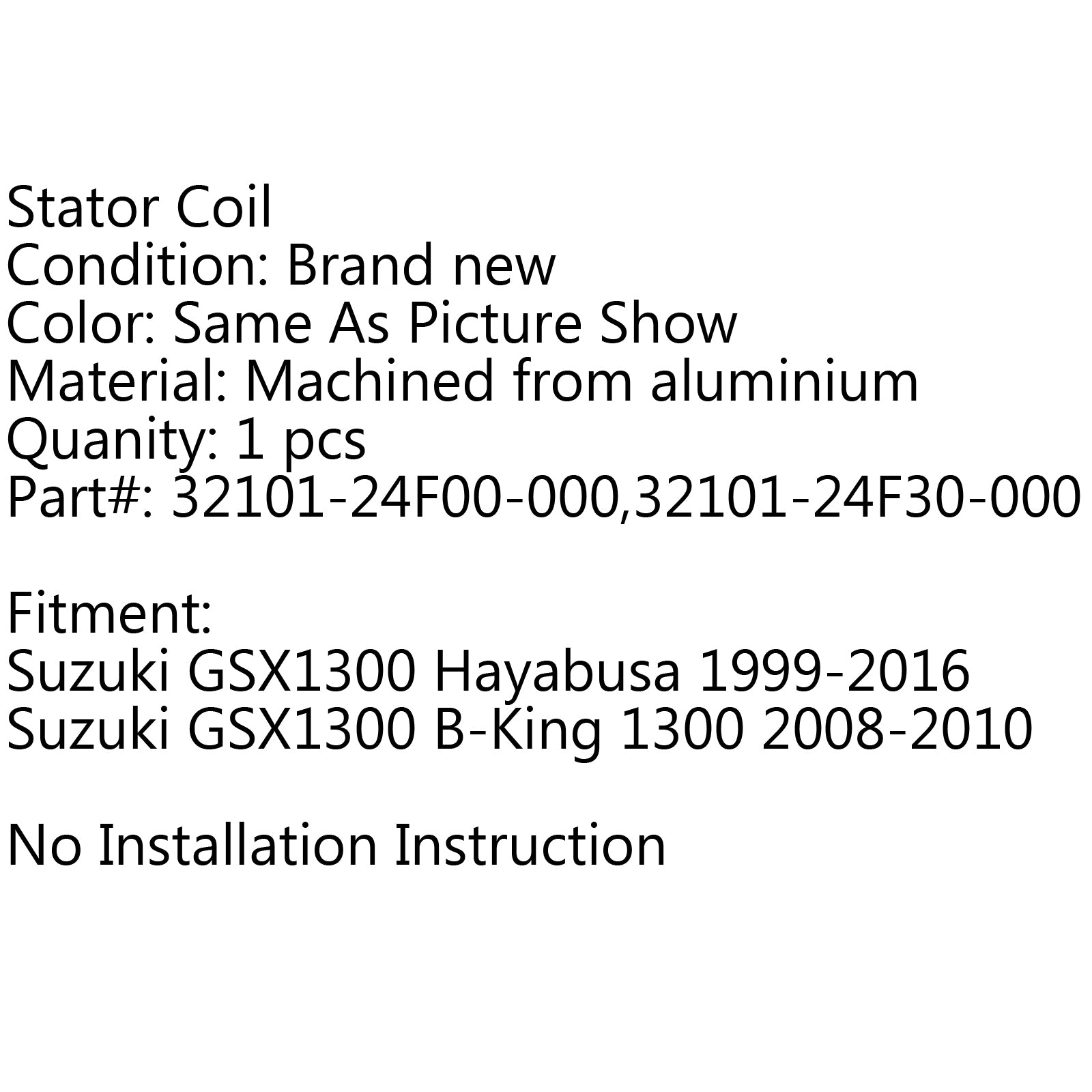 Nuova bobina statore per Suzuki GSX1300 Hayabusa 99-16 GSX1300 B-King 1300 2008-2010
