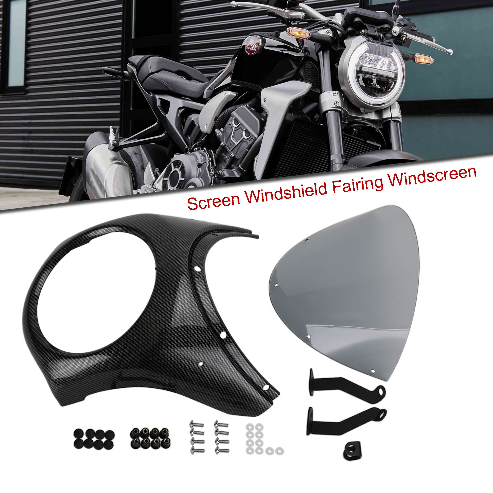 Scheinwerfer Windschutzscheibe Verkleidung Windschutzscheibe für Honda CB1000R CB650R 2019-2021 D