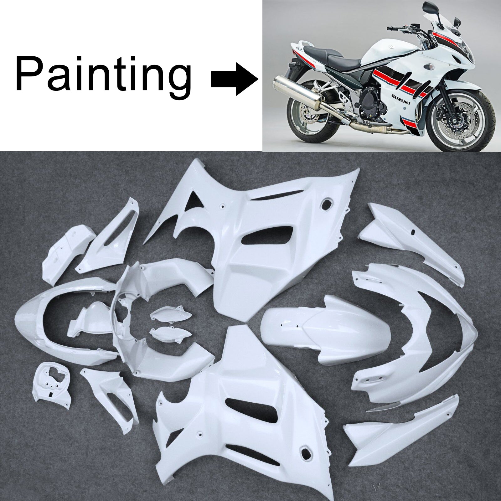 Amotopart 2012-2014 Suzuki GSX1250 FA Fairing White Kit