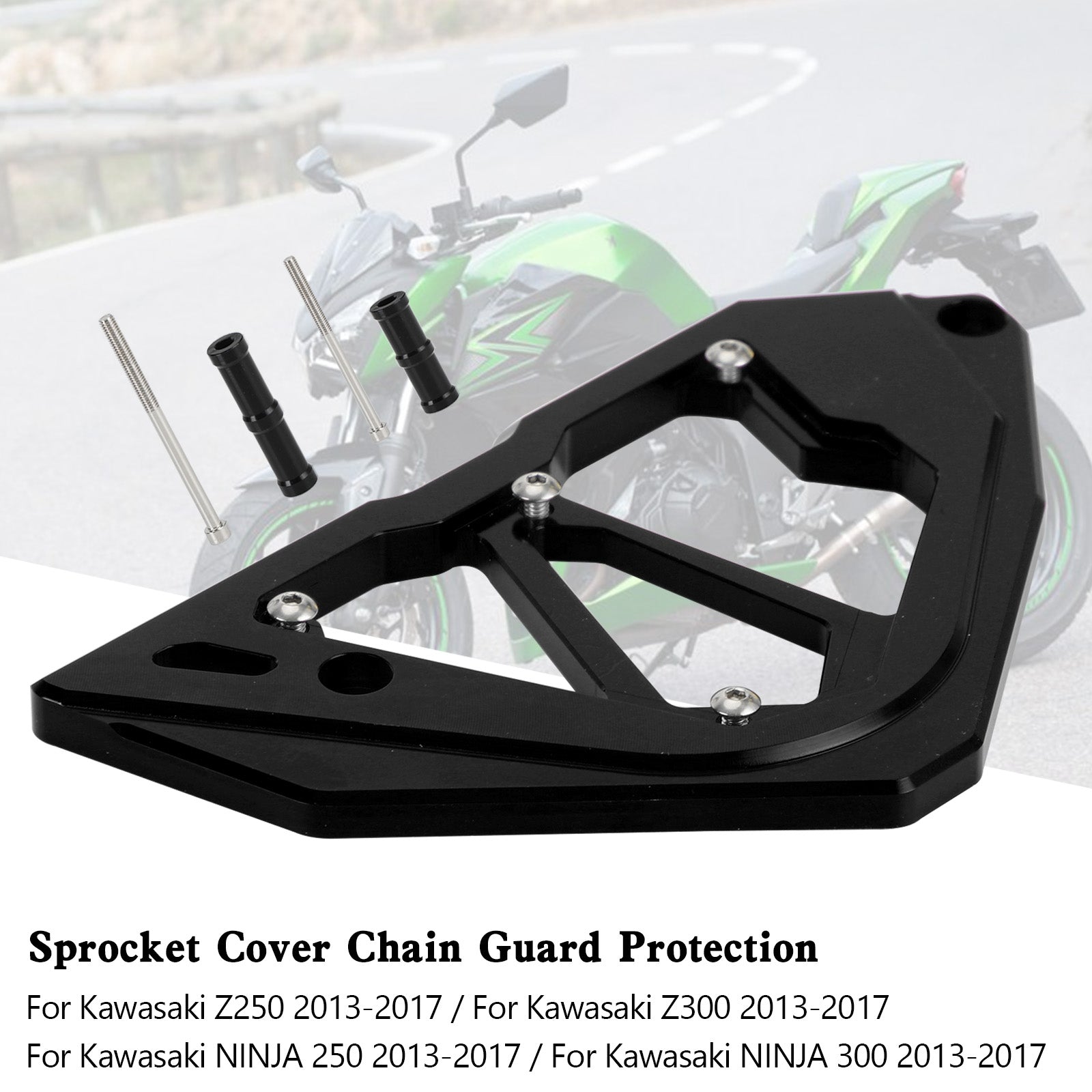 Sprocket Cover Chain Guard For KAWASAKI Z250 Z300 NINJA 300 250 13-17