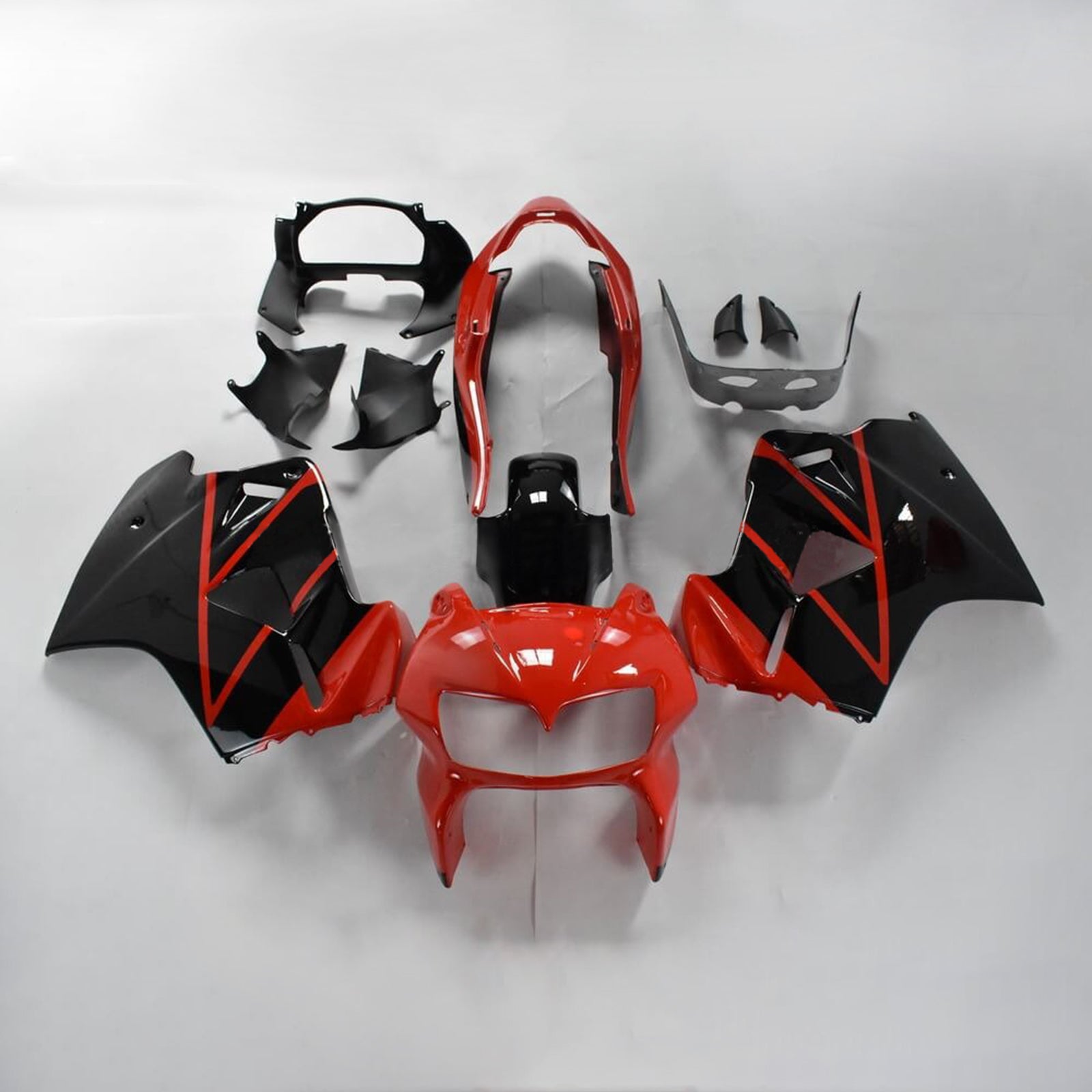 Amotopart 1998-2001 Honda VFR800 Fairing Black&Red Kit