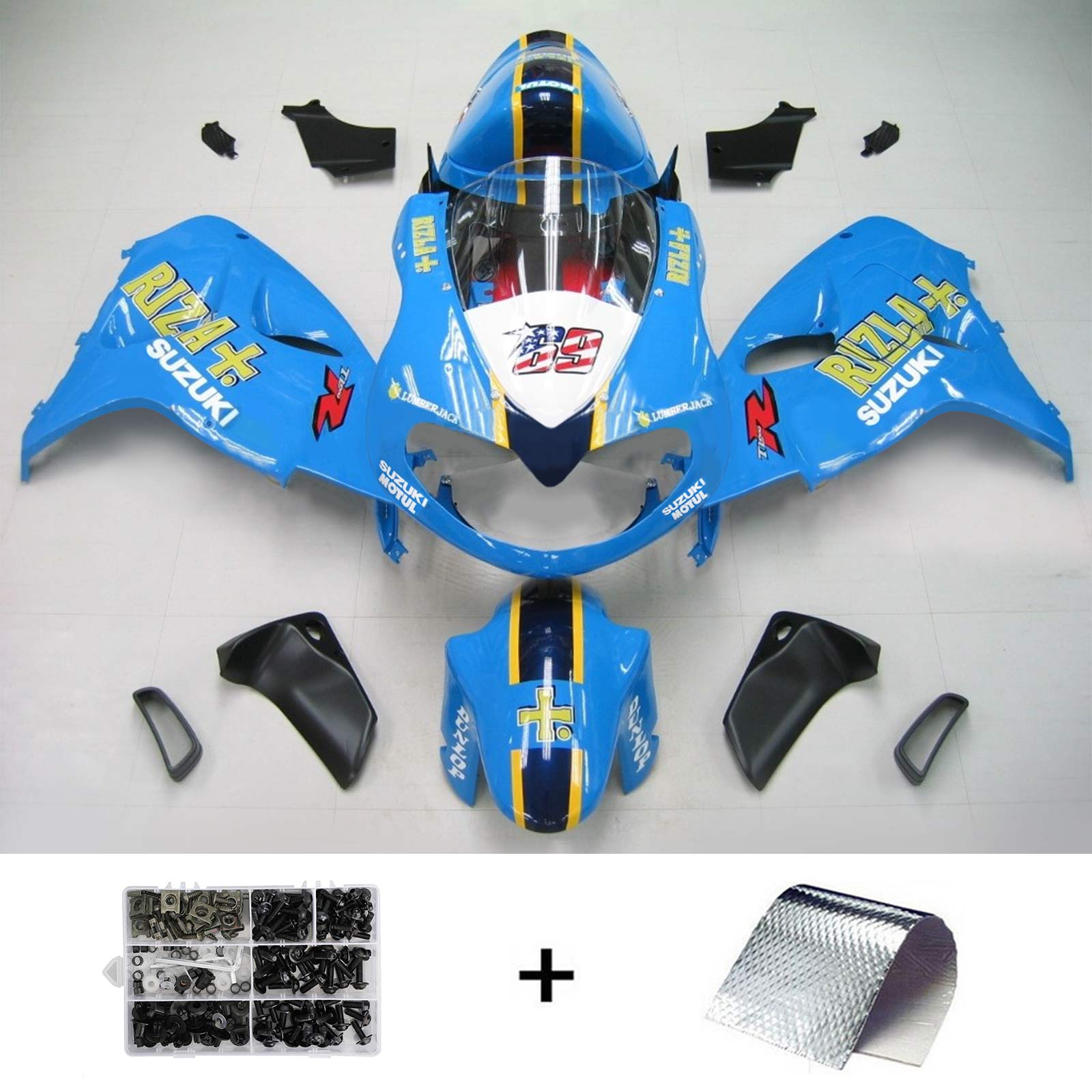Amotopart 1998-2003 Suzuki TL1000R Fairing RIZLA Sky blue Kit