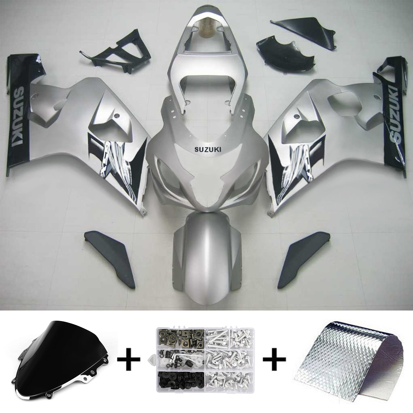 Amotopart Suzuki 2004-2005 GSXR 600/750 SLIVER FAIRING KIT