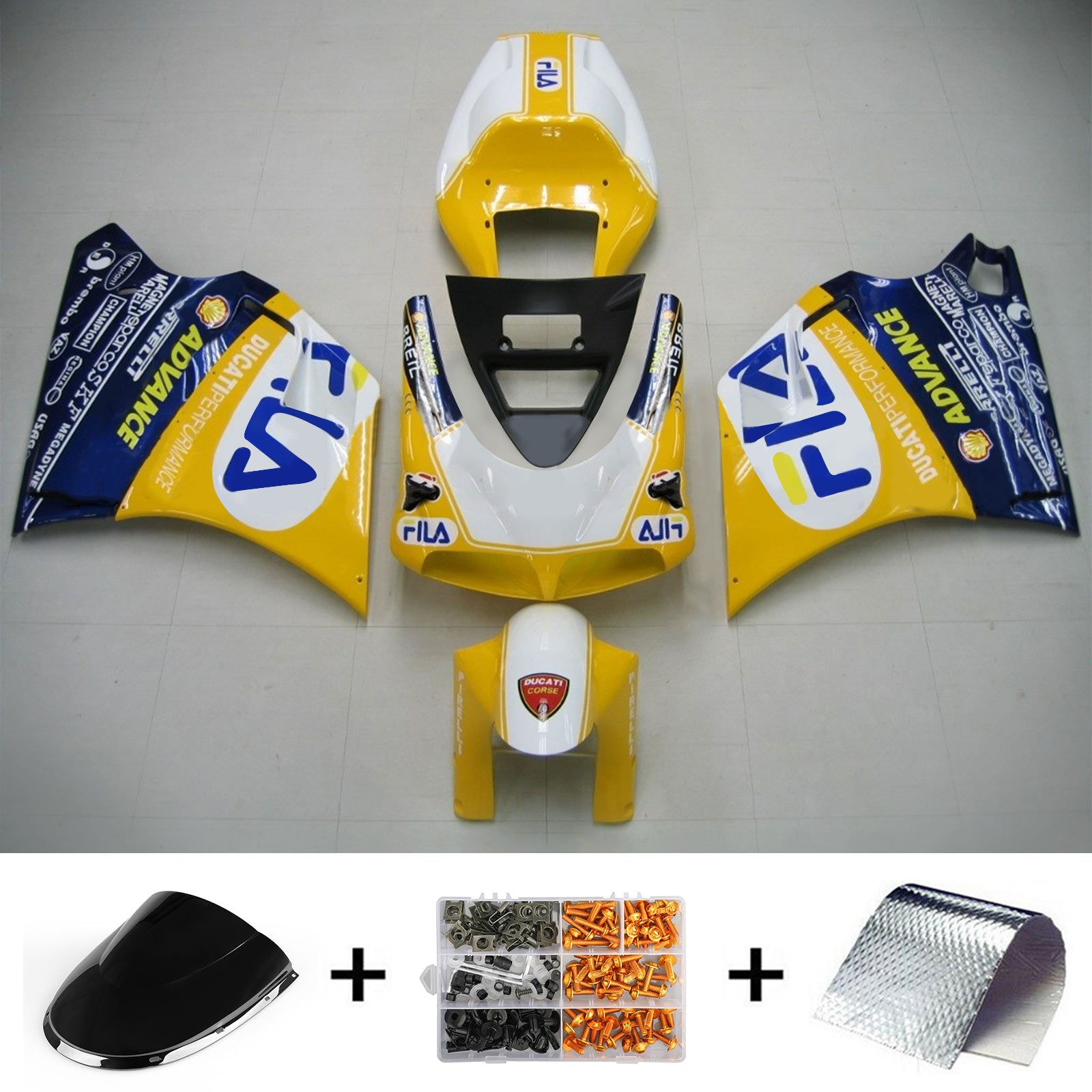 Amotopart Ducati 1996-2002 996/748 Yellow Blue Failing Kit